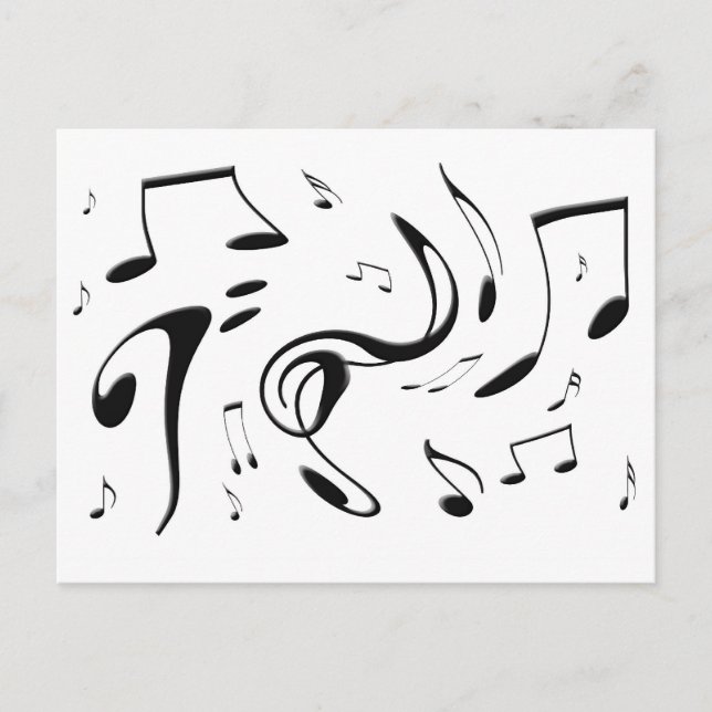 Postkarte für das Verdrehen von Musical-Notizen (Vorderseite)