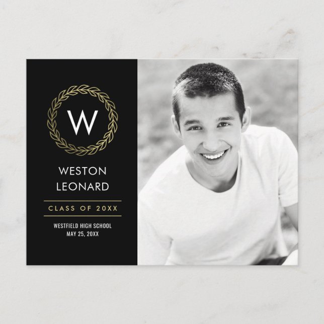 Postkarte für den Abschluss mit klassischem Bild b (Vorderseite)