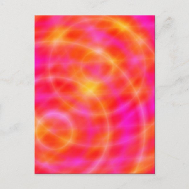 Postkarte für den digitalen Weltraum - Rosa / oran (Vorderseite)