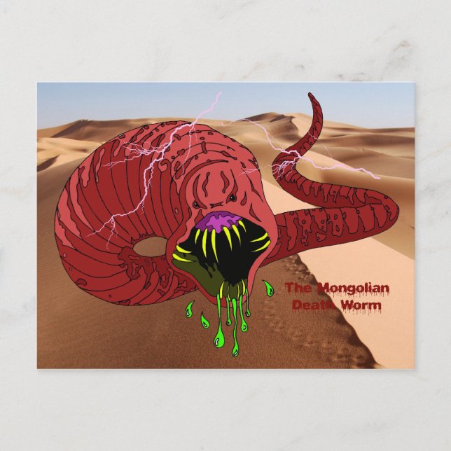 Postkarte für den mongolischen Todeswurm (Vorderseite)