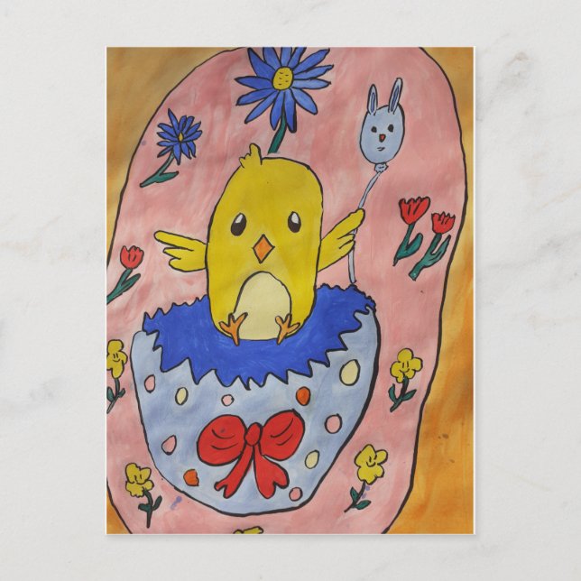 Postkarte für den niedlichen Osterkick (Vorderseite)
