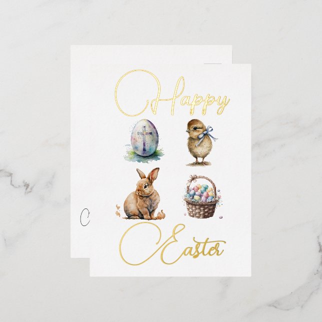 Postkarte für den Osterfohlen (Vorderseite/Rückseite)