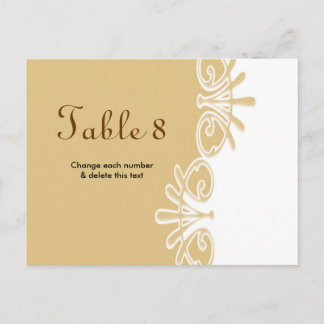 Postkarte für die Nummern der Hochzeitskarten