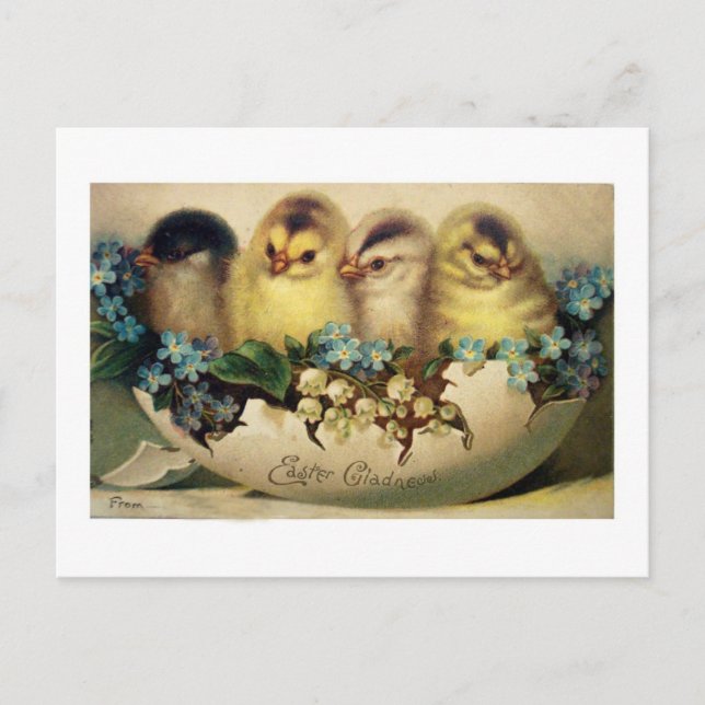 Postkarte für die Vintage Osterkarte (Vorderseite)