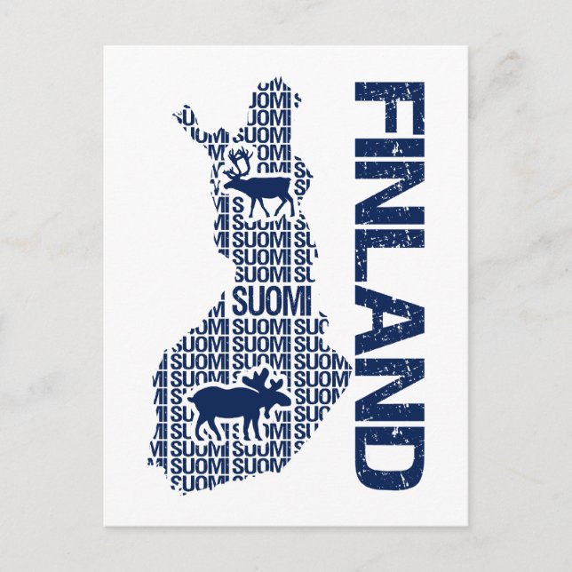 Postkarte für FINNLAND-MAP individuell anpassbar (Vorderseite)