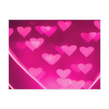Postkarte für gebrochene rosa Herzen