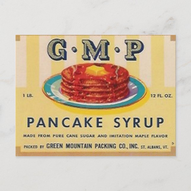 Postkarte für GMP-Pancake Sirup (Vorderseite)