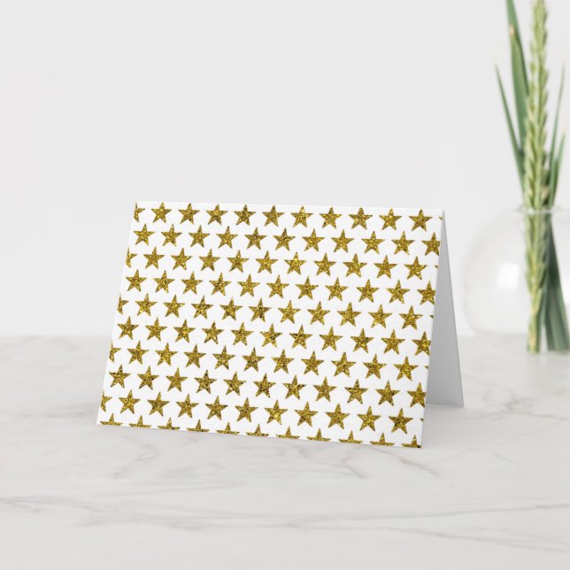 Postkarte für Gold-Glitzer-Stars (Vorderseite)