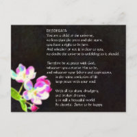 Postkarte für kosmische Blüten von DESIDERATA