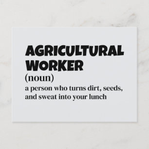 Postkarte für Landarbeiter - Funny Definition