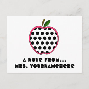 Postkarte für Lehrer - Polka Dot Apple