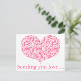 Postkarte für Liebe / rosa Herz