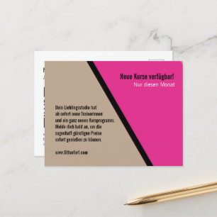 Postkarte für Mailings Fitness Studio und Trainer