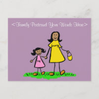 Postkarte für Mutter und Tochter Familie
