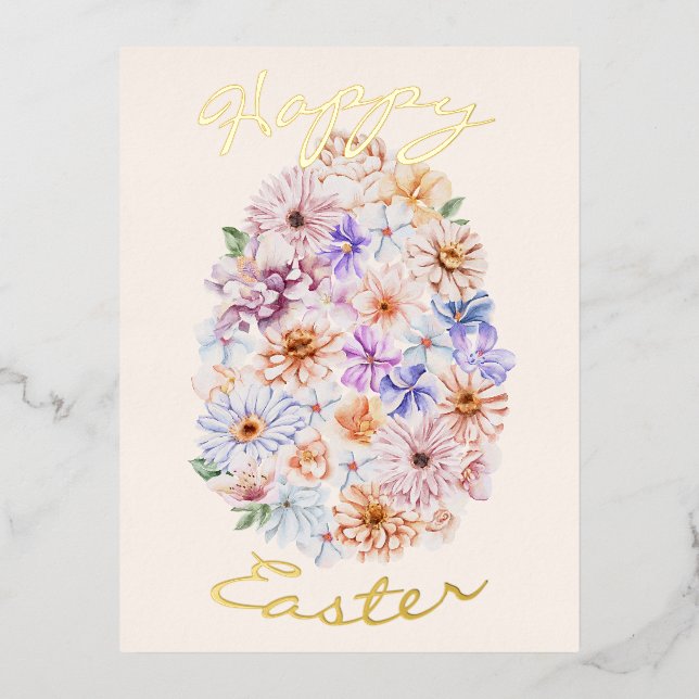 Postkarte für Ostern Pastel Florals (Vorderseite)