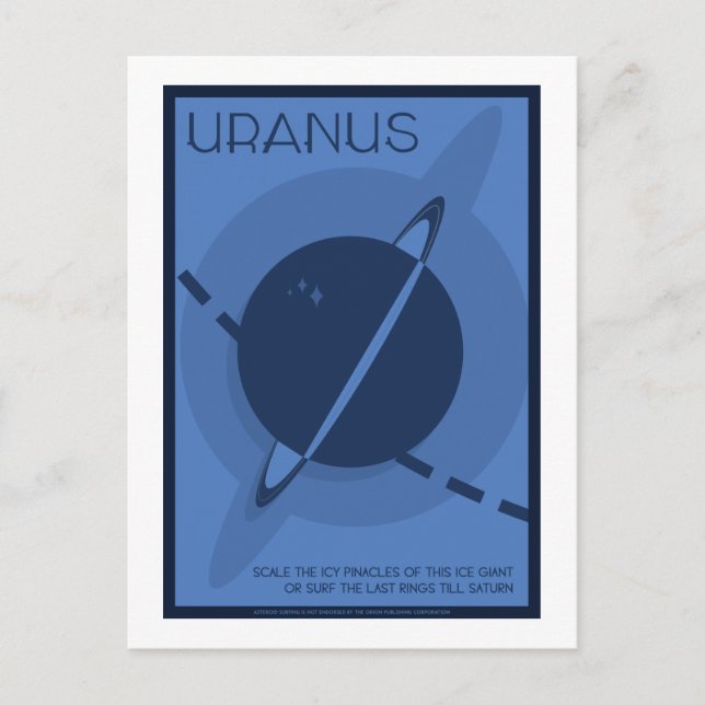Postkarte für Raumfahrt - Uranus (Vorderseite)