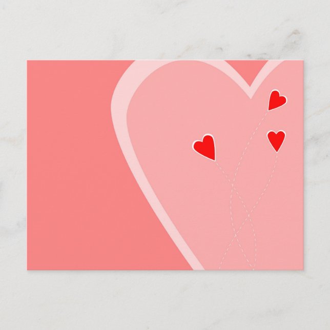 Postkarte für rote Herzen (Vorderseite)