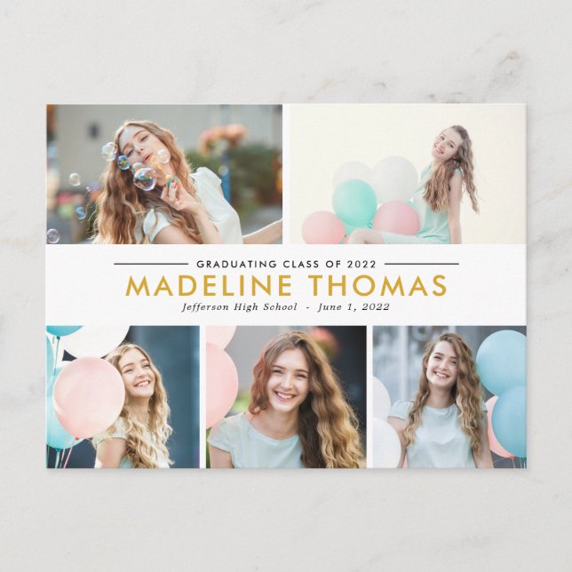 Postkarte für sauberen Collage Abschluss (Vorderseite)