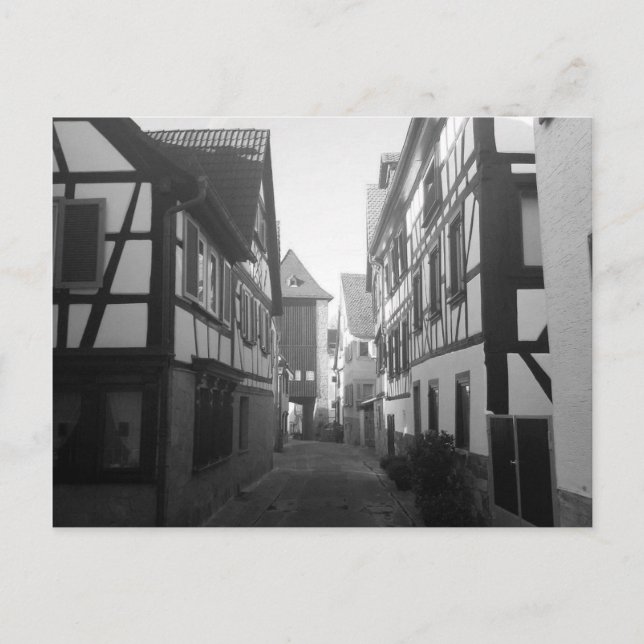 Postkarte für Schwarz-Weiß-Dörfer (Vorderseite)