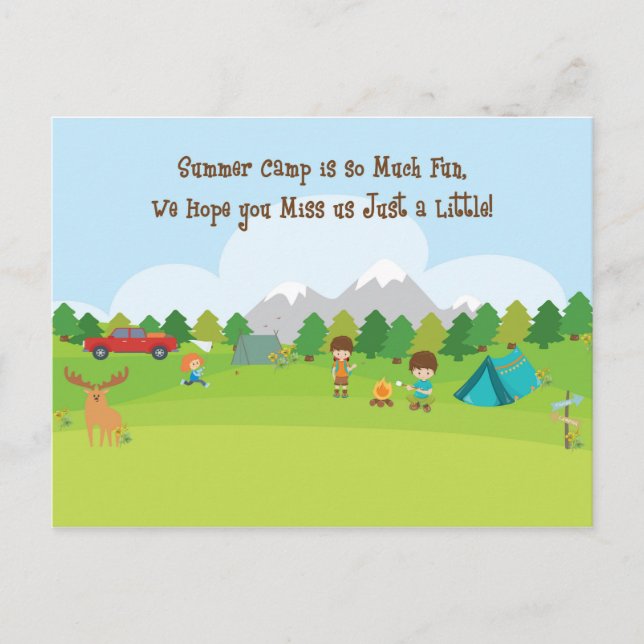 Postkarte für Sohn oder Tochter im Sommercamp (Vorderseite)
