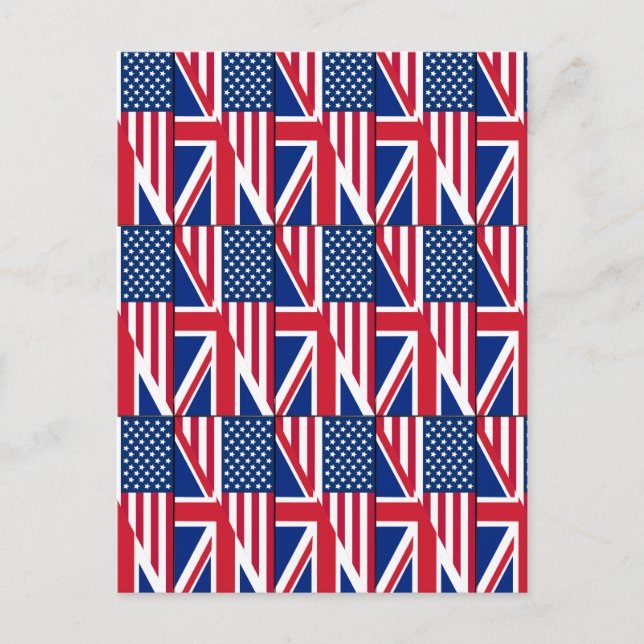 Postkarte für US-amerikanische und britische Flagg (Vorderseite)