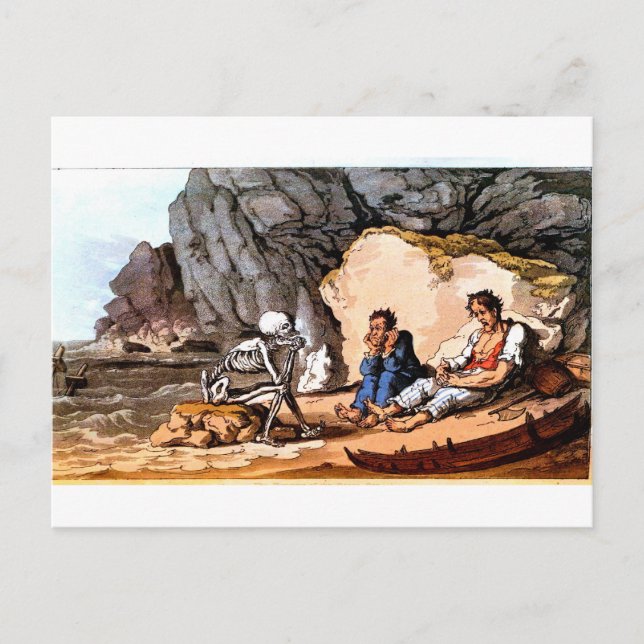 Postkarte für versendete Seeleute und Tod (Vorderseite)