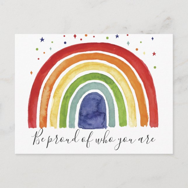 Postkarte - Gay Rainbow, seien Sie stolz auf Sie (Vorderseite)