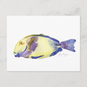 Postkarte Gelb/Blauer Fisch