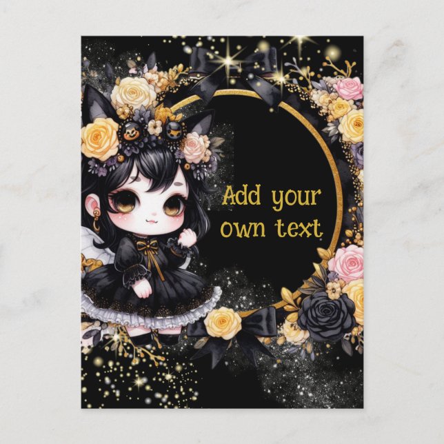 POSTKARTE | Goth Girls Kawaii Chibi Niedlich Custo (Vorderseite)