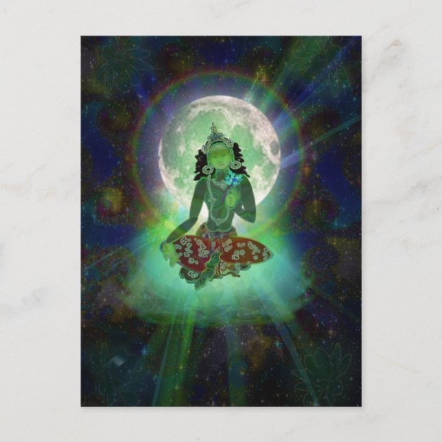 Postkarte "Green Tara" (Vorderseite)