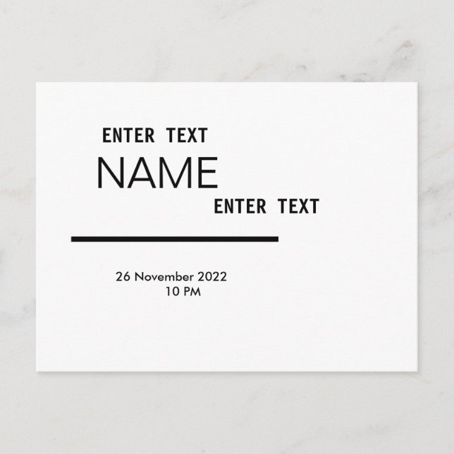 Postkarte, Größe: Standardpostkarte, Papier: Semi- Postkarte (Vorderseite)