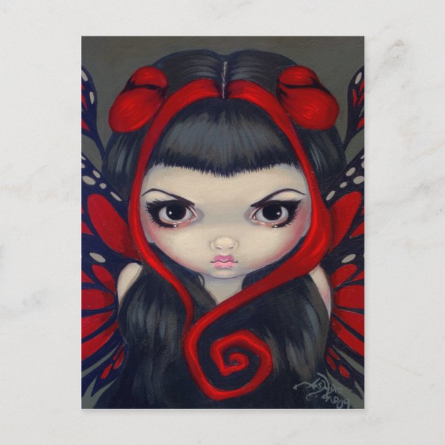 Postkarte "Grumpy Red Fairy" (Vorderseite)
