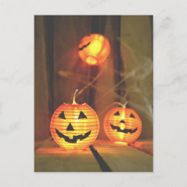 Postkarte Halloween Jack-o-Laternen