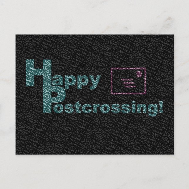 Postkarte "Happy Postcross! Texteffekt" (Vorderseite)
