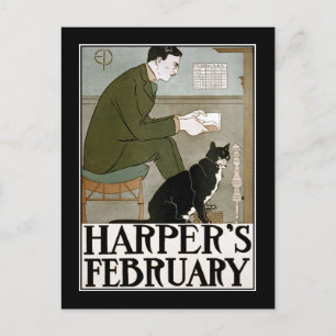 Postkarte: Harper's February von Edward Penfield Postkarte