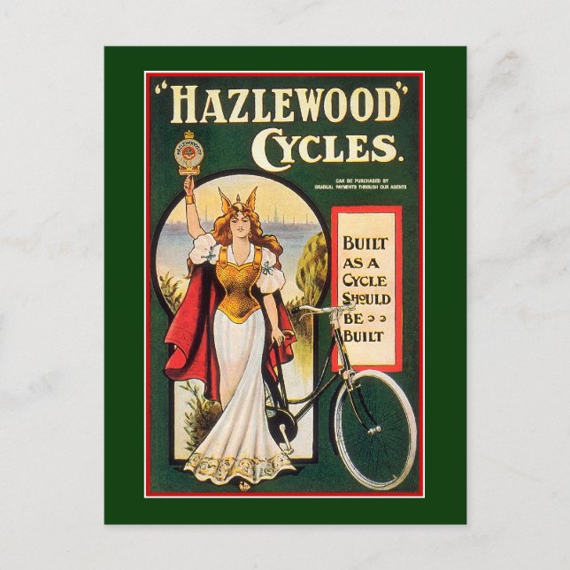 Postkarte:  Hazlewood Zyklen - Vintages Fahrrad Postkarte (Vorderseite)