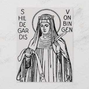 Postkarte Heilige Hildegard von Bingen Mittelalter