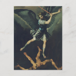 Postkarte Heiliger Erzengel Michael besiegt den Te