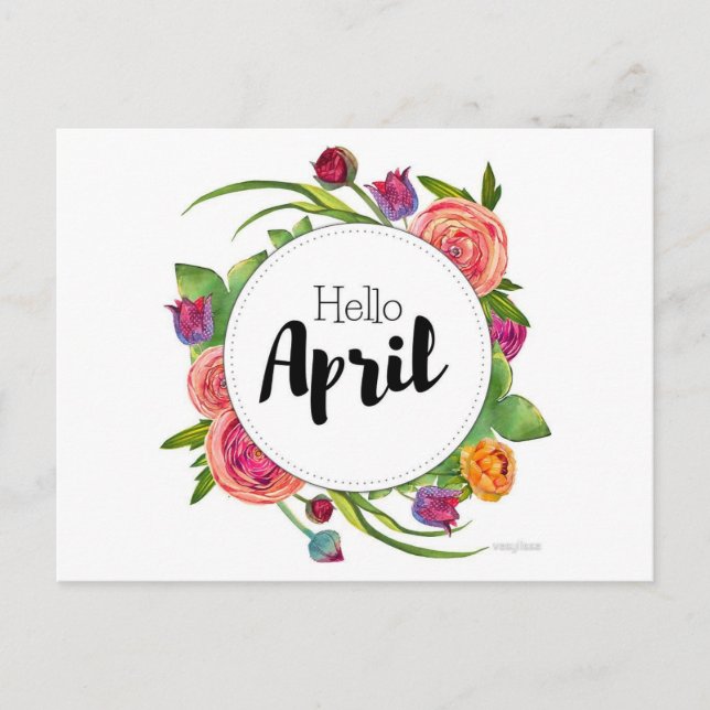 Postkarte Hello April (Vorderseite)