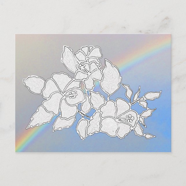 Postkarte - Hibiskus Blume zu Farbe (Vorderseite)