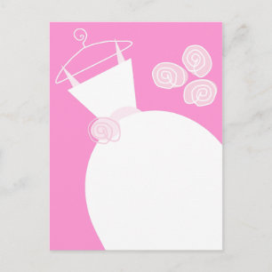 Postkarte Hochzeitsgown Pink
