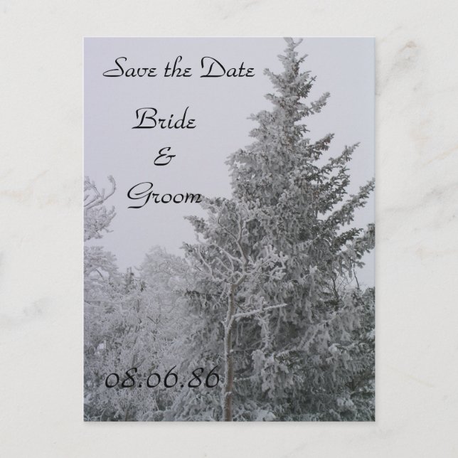 Postkarte Hochzeitskulptur Winterpine (Vorderseite)