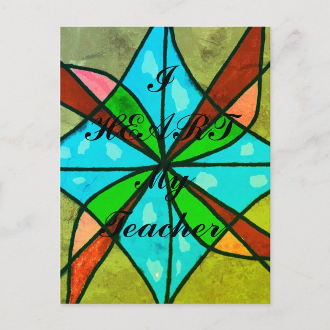 Postkarte "Ich höre meinen Lehrer" (Vorderseite)