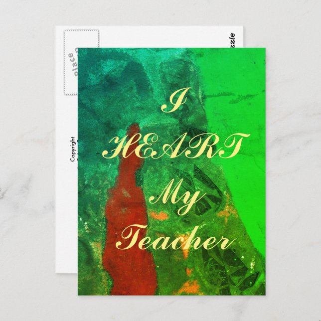 Postkarte "Ich höre meinen Lehrer" (Vorne/Hinten)