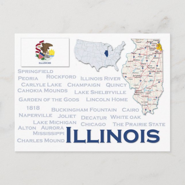 Postkarte "Illinois" (Vorderseite)