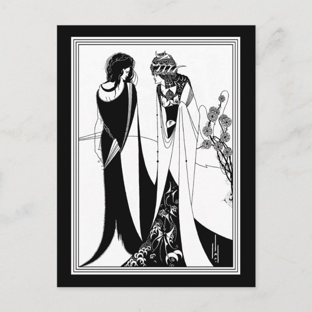 Postkarte: Illustration von Aubrey Beardsley Postkarte (Vorderseite)