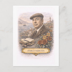 Postkarte im Vintage-Stil für den Schriftsteller P