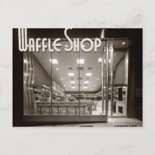 Postkarte im Vintage-Stil "Waffle Shop"
