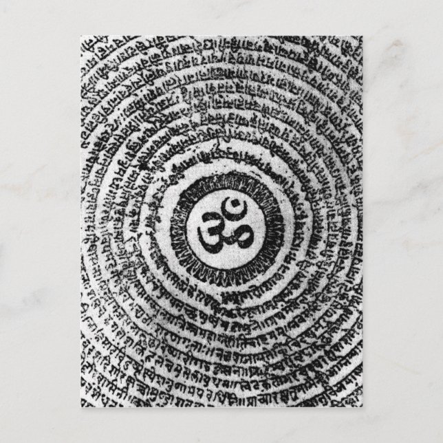Postkarte, India, om mani padme hum Postkarte (Vorderseite)