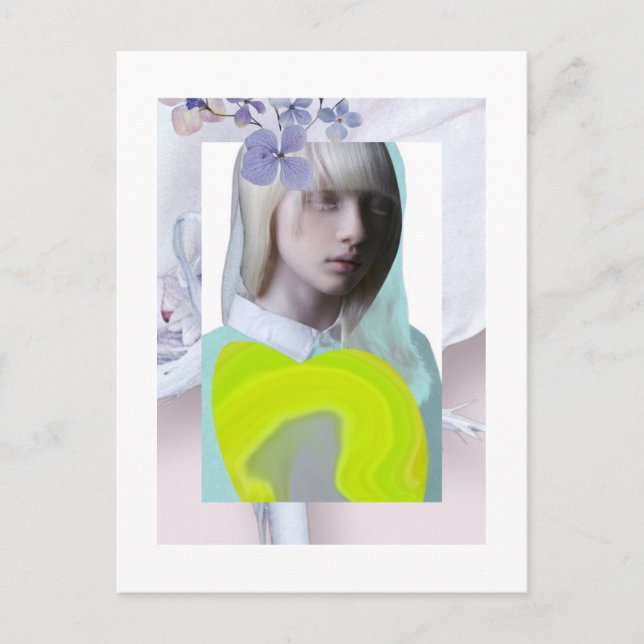 Postkarte Jungfrau Pastel und Fluo c (Vorderseite)